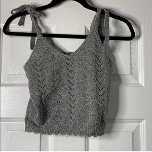 Mustard Seed Crochet Crop Tank Top
